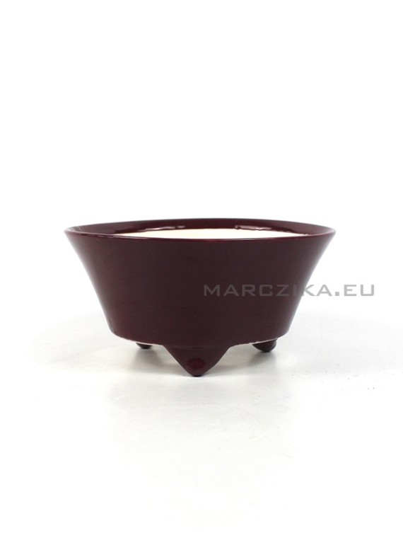 Bordó kerek japán shohin bonsai tál
