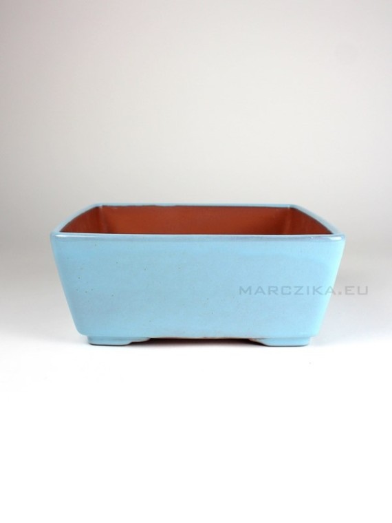 Light blue square shaped bonsai pot 21,5 x 21,5 x 8,5