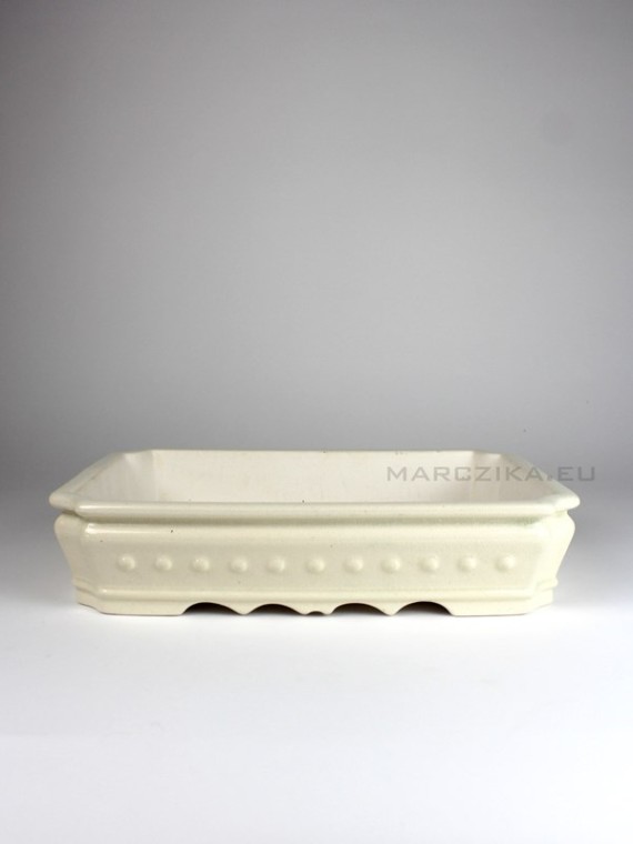 Off white glazed bonsai pot 32 x 23 x 7 cm