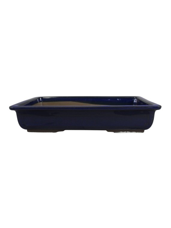 Sötétkék mázas kínai bonsai tál 27 x 19 x 5
