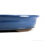 Dark blue chinese glazed oval bonsai pot - 51 x 40 x 11 cm