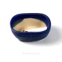 Sötét kék mázas shohin bonsai tál - 11,5 x 8 x 5,5 cm
