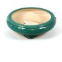 Green glazed round drumpot - 25,5 x 8,5 cm