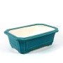 Turquoise glazed rectangle bonsai pot 32,5 x 23 x 10,5 cm