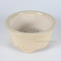 Beige mázas kerek bonsai tál 15,5 x 7 cm