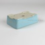 Light blue rectangular shohin bonsai pot - 10.5 x 8.5 x 3.5 cm