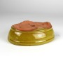 Yellow glazed oval shohin bonsai pot 15 x 11 x 4,5 cm