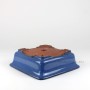 Blue glazed square bonsai pot 21 x 21 x 6 cm