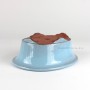 Light blue glazed oval shohin bonsai bowl 16.5 x 12 x 5.5 cm