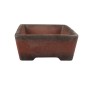 Vörösesbarna táglalap alakú mázatlan shohin bonsai tál 18 x 11,5 x 4,5: