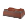 Vörösesbarna táglalap alakú mázatlan shohin bonsai tál 18 x 11,5 x 4,5:
