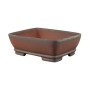 Téglalap alakú vörösesbarna lábas bonsai tál 18 x 14 x 6 