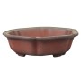 Hatszögletű mázatlan bonsai tál 20 x 6