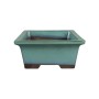 Türkizzöld shohin mázas bonsai tál 15,5 x 12 x 5