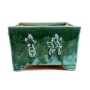 Green chinese glazed bonsai pot for Kengai & Han Kengai style - 28 x 18,5 cm